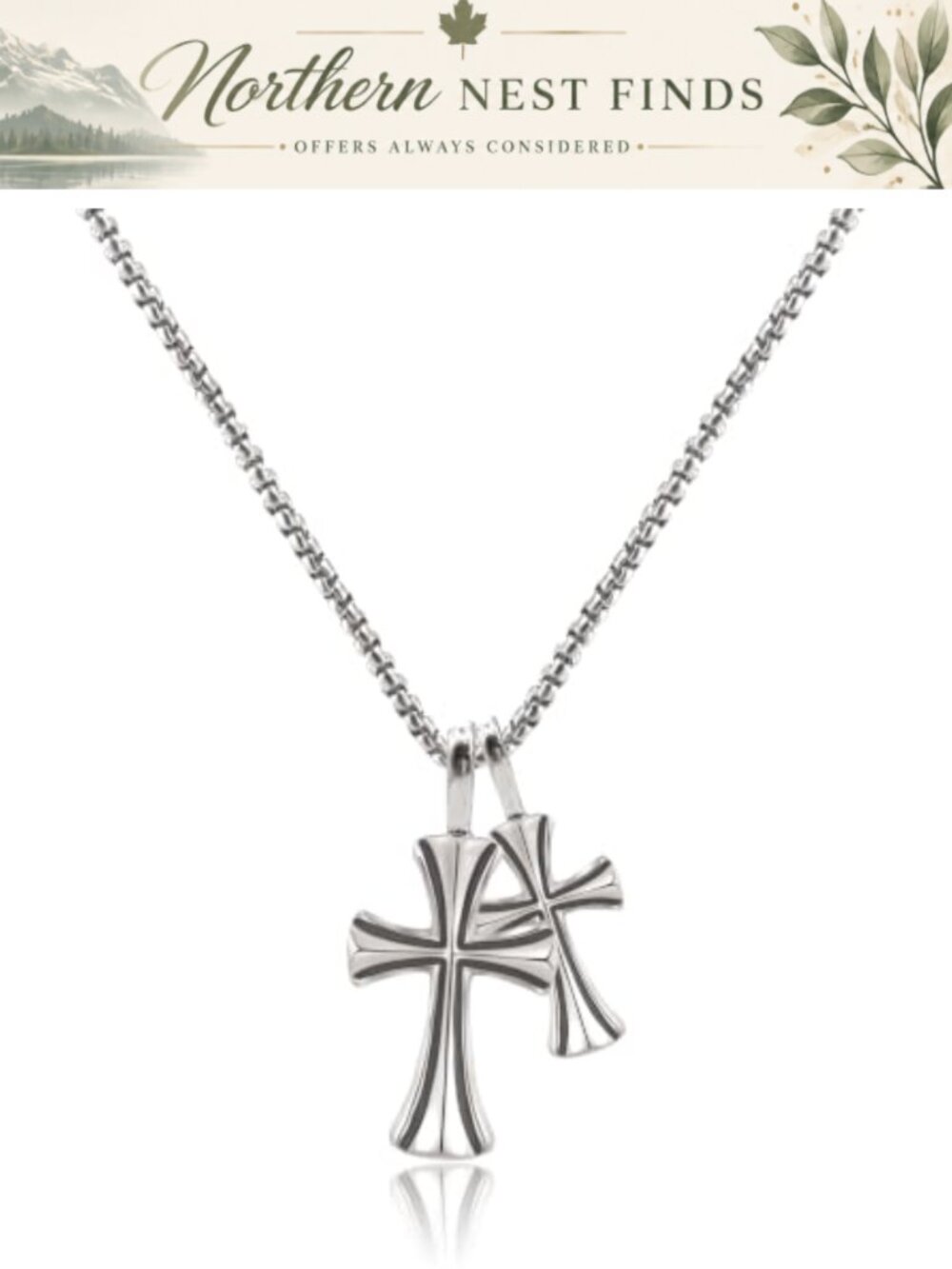 SHINYY Cross Necklace Stainless Steel Goth Punk Pendant Religious Jewelry